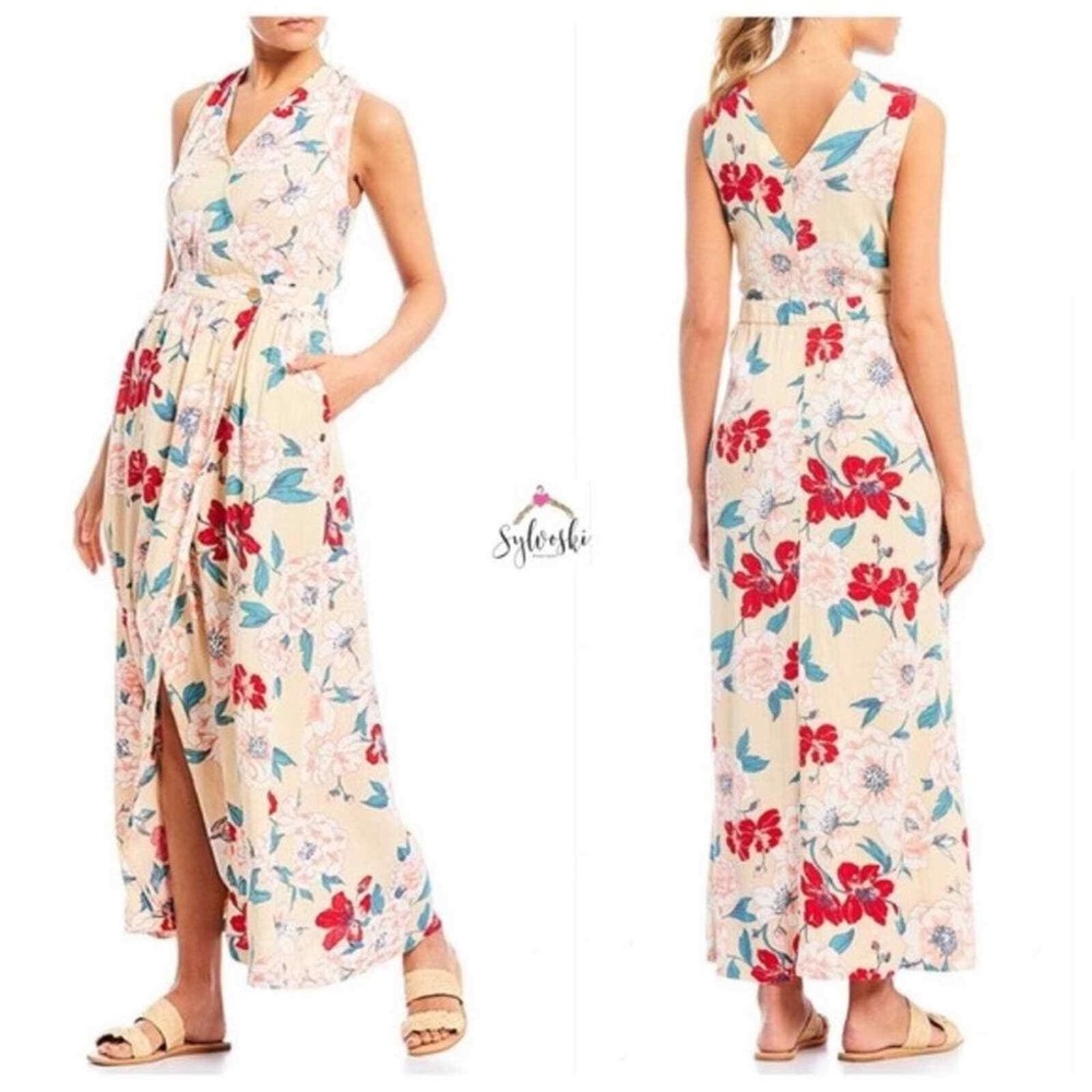 Roxy floral midi wrap dress
